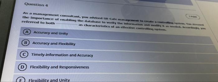 I need the answer without details Question 4 As a