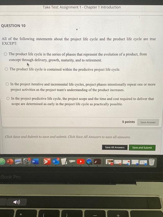 Take Test: Assignment 1 - Chapter 1 Introduction