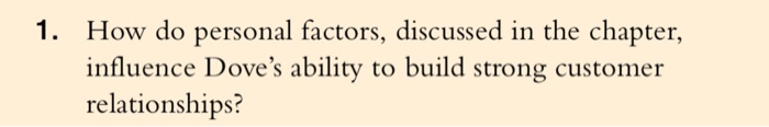 1. How do personal factors, discussed in the