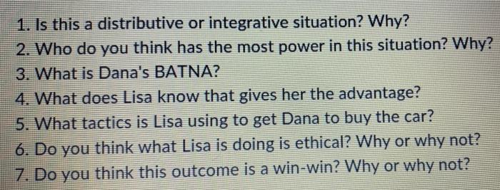 1. Is this a distributive or integrative