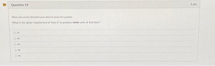 Use the following product structure tree to