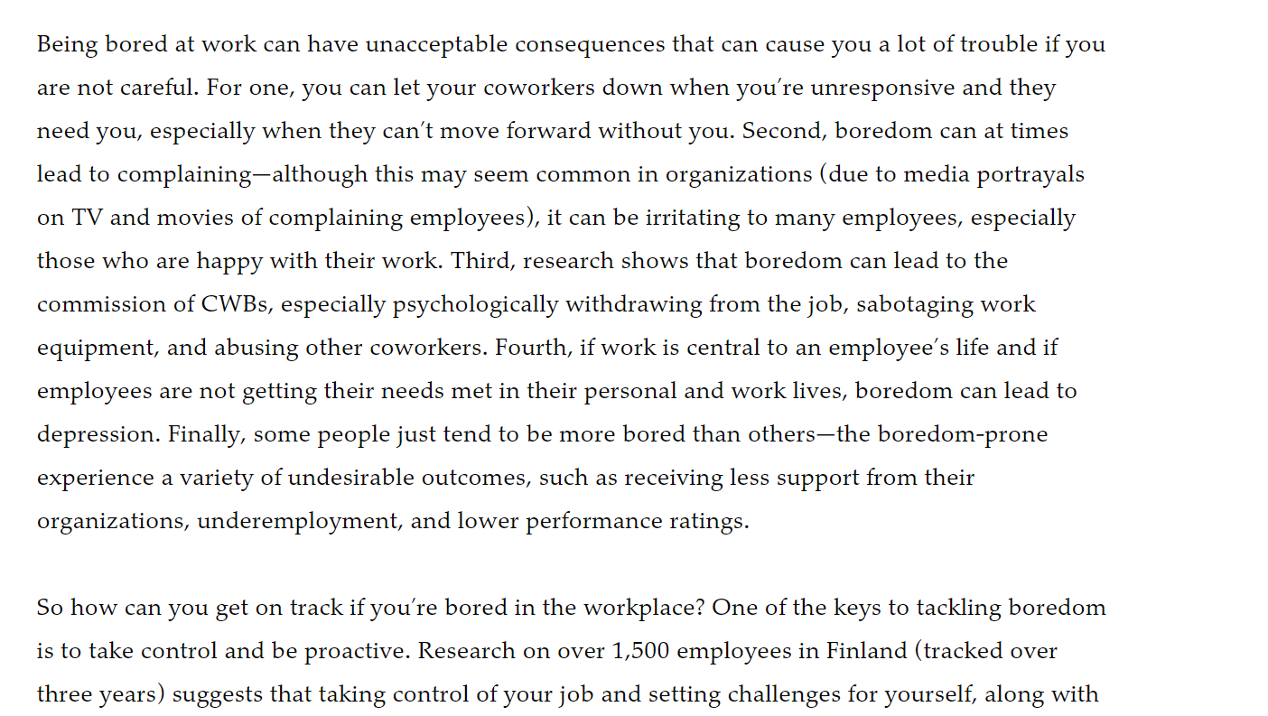 Case Incident 2 When the Going Gets Boring We've