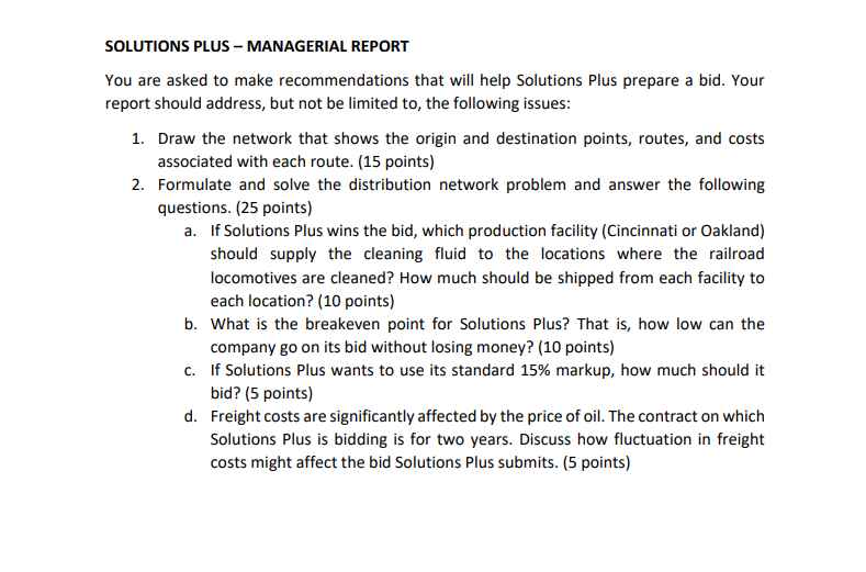 SOLUTIONS PLUS - PROBLEM DESCRIPTION Solutions