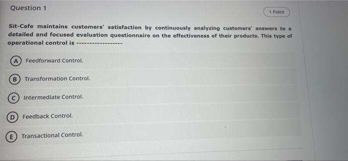 Question 1 1 Point Sit-Cafe maintains customers'