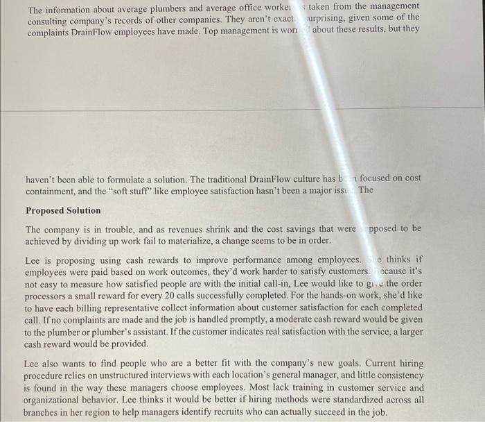 Answer all the questions The Scenario DrainFlow