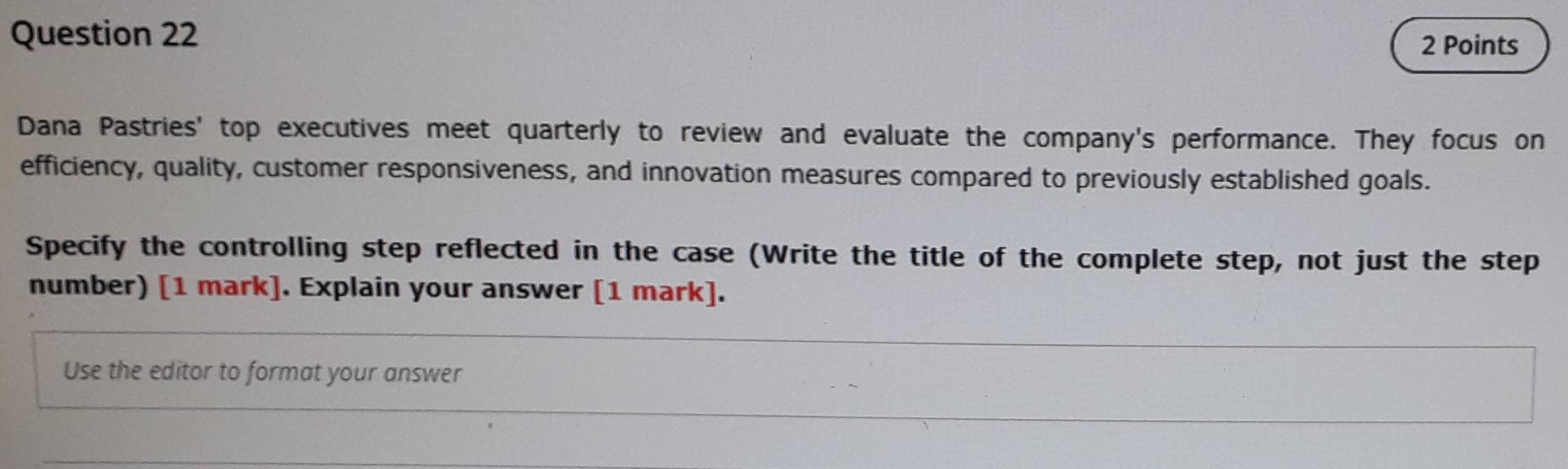 q22 plz write short answers Question 22 2 Points