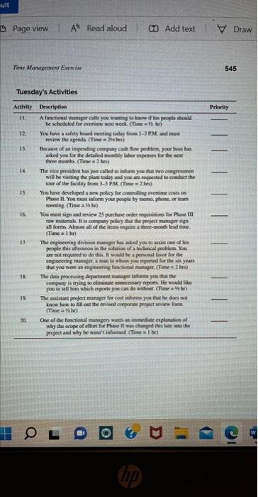 please provide 2, 3, 4 & 5 Time Management