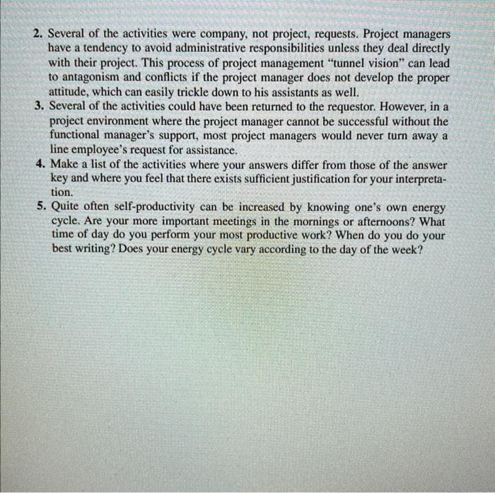 please provide 2, 3, 4 & 5 Time Management