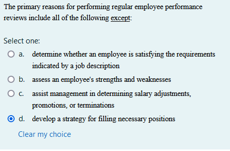 The primary reasons for performing regular