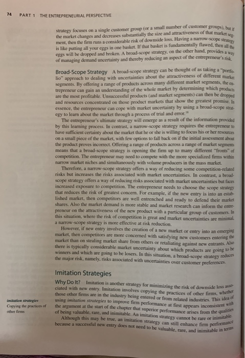 scope A choice about which customer groups to