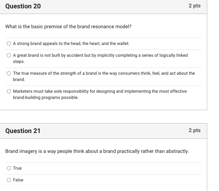 Question 20 2 pts What is the basic premise of