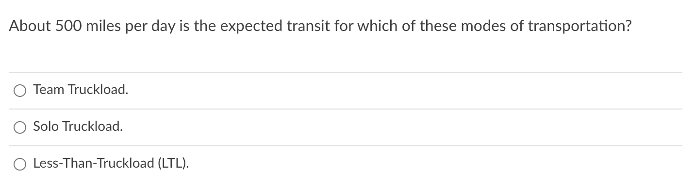 About 500 miles per day is the expected transit
