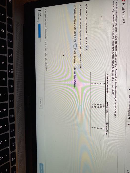 5 ol 24 (19 complete) HL Problem F.3 The table