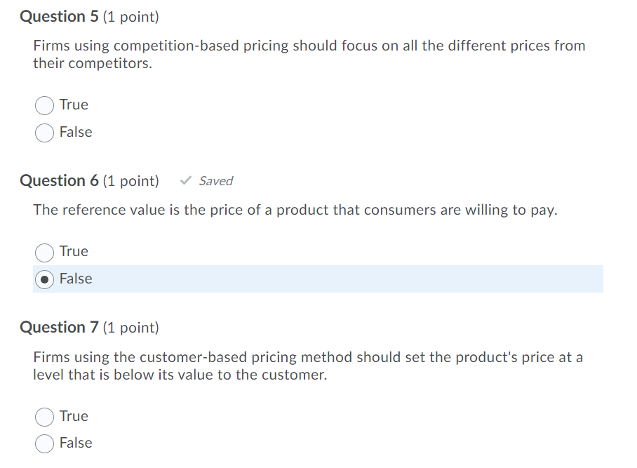 Question 5 (1 point) Firms using