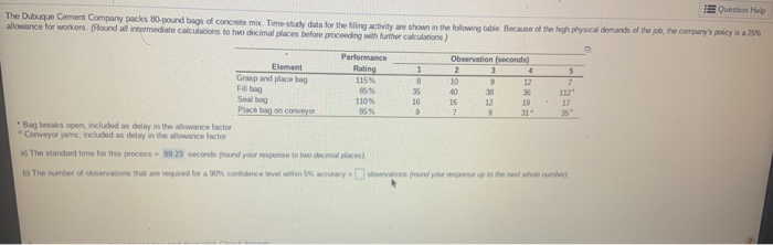 Answer B ! Question Help The Dubuque Cement