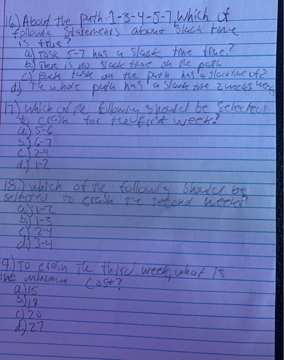 Question 12 through 19 are based on the following