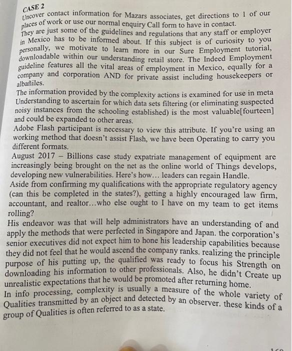 CASE 2 Uncover contact information for Mazars