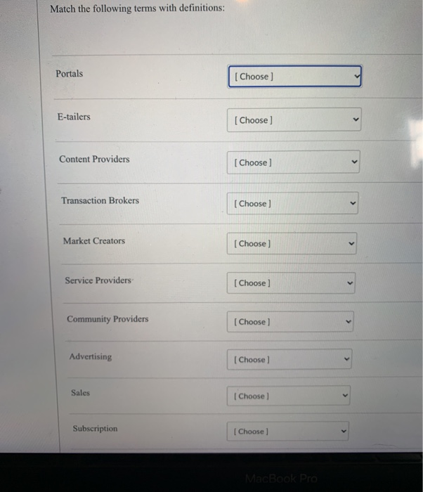 Match the following terms with definitions: