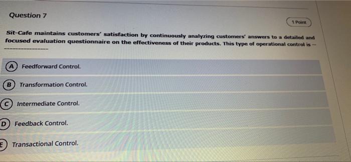 Question 7 1 Point Sit-Cafe maintains customers'