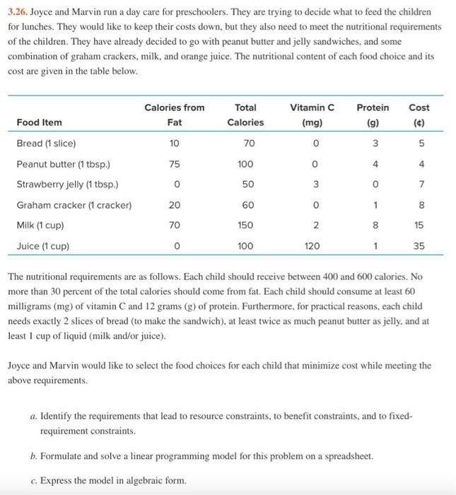 3.26. Joyce and Marvin run a day care for