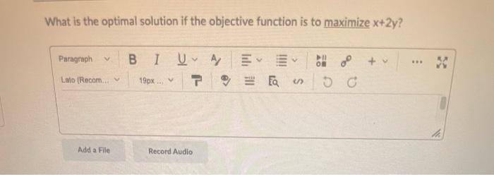 The following is a graph of a linear programming