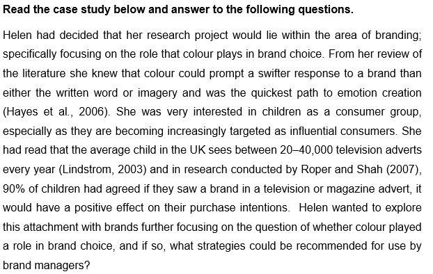 Read the case study below and answer to the