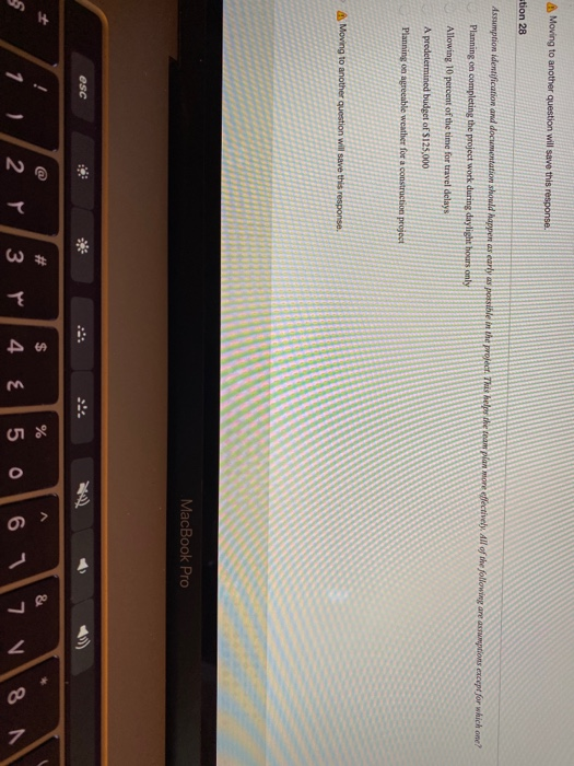 > A Moving to another question will save this