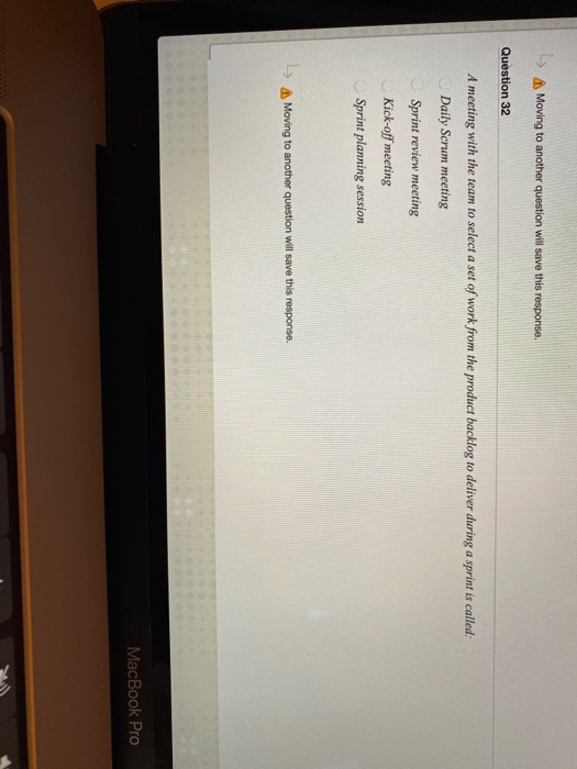 > A Moving to another question will save this