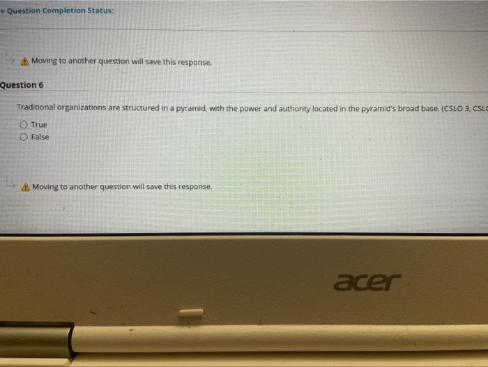 Question Completion Status: A Moving to another