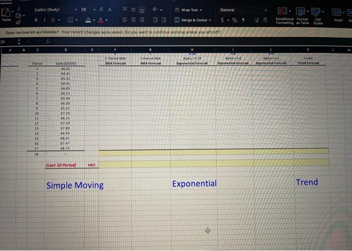 Lab 3 Step 1: Forecasting Instructions and Data