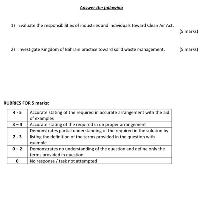 Answer the following 1) Evaluate the