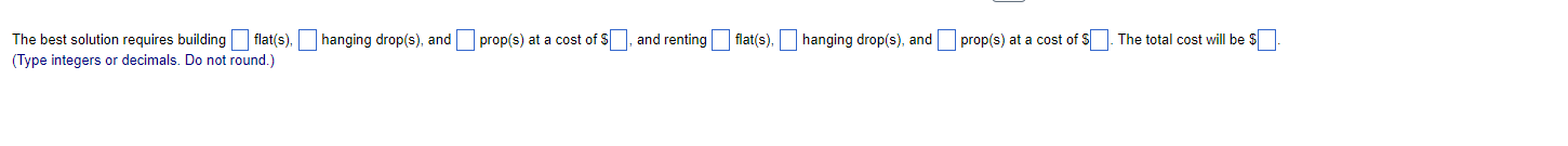 A theater needs to determine the lowest-cost