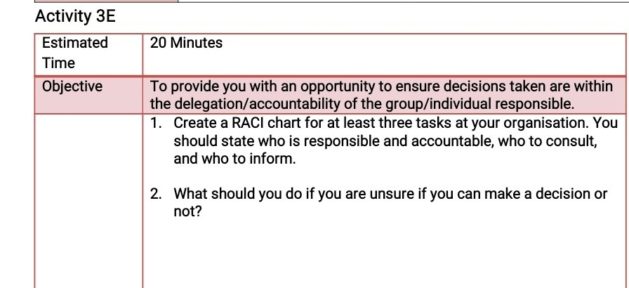 20 Minutes Activity 3E Estimated Time Objective
