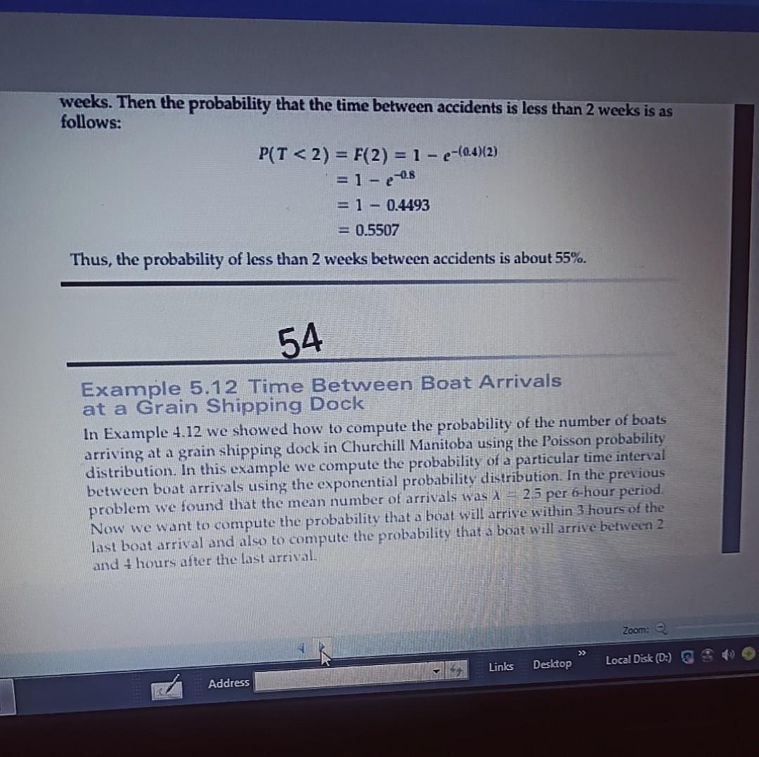 weeks. Then the probability that the time between
