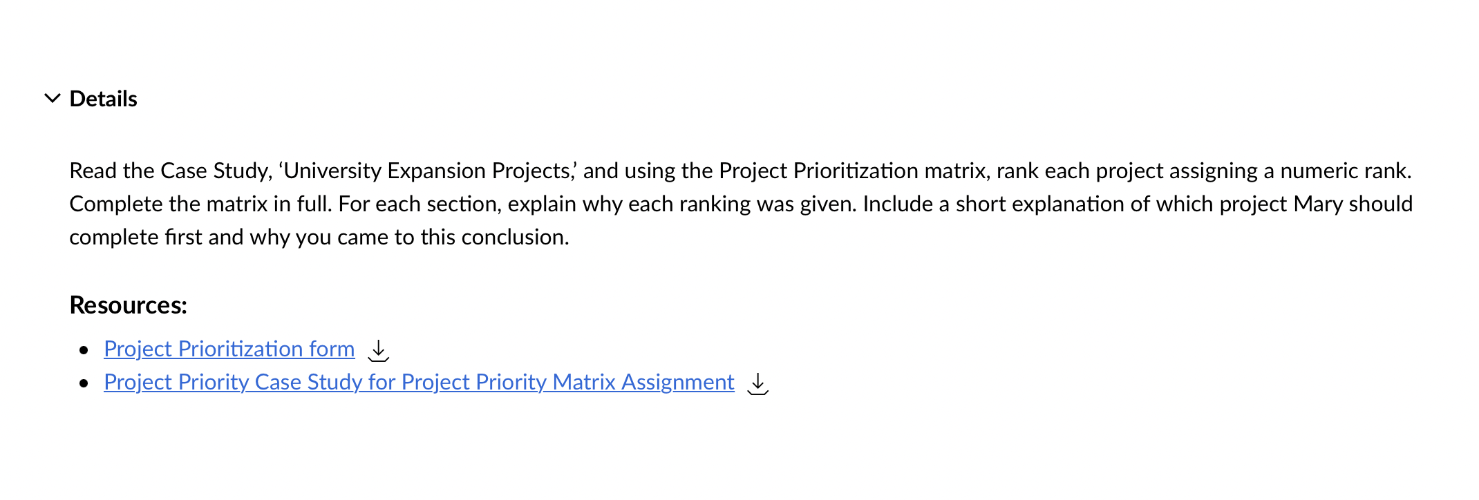v Details Read the Case Study, 'University