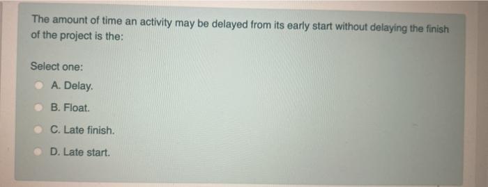 The amount of time an activity may be delayed