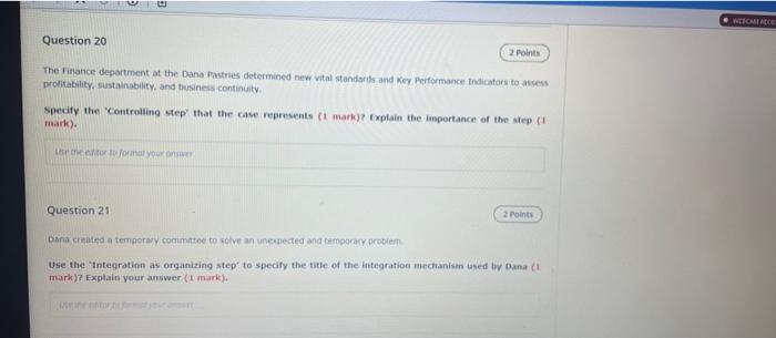 WEBCAECCO Question 20 2 Points The Finance