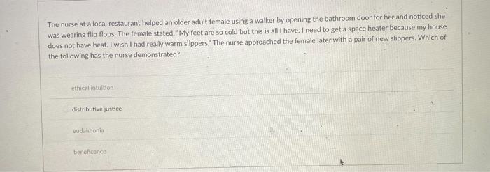 The nurse at a local restaurant helped an older