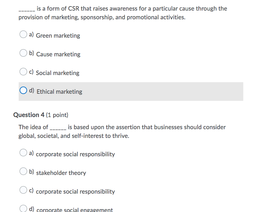 is a form of CSR that raises awareness for a