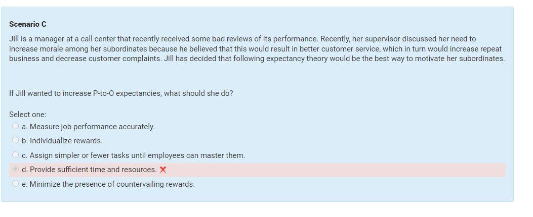 Jill is a manager at a call center that recently