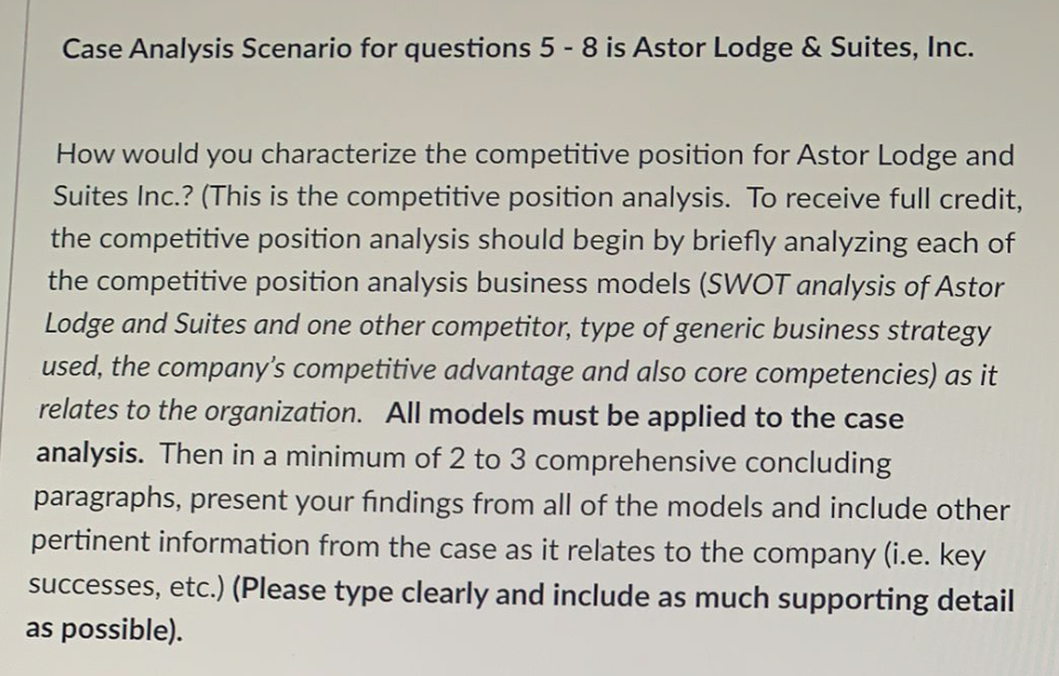 Marketing Strategy Case Analysis Scenario for