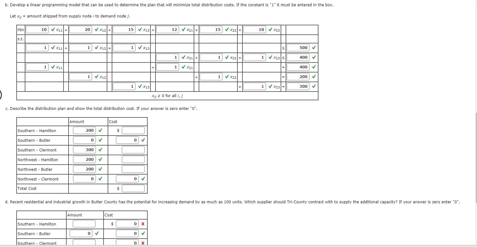 b. Develop a linear programming model that can be