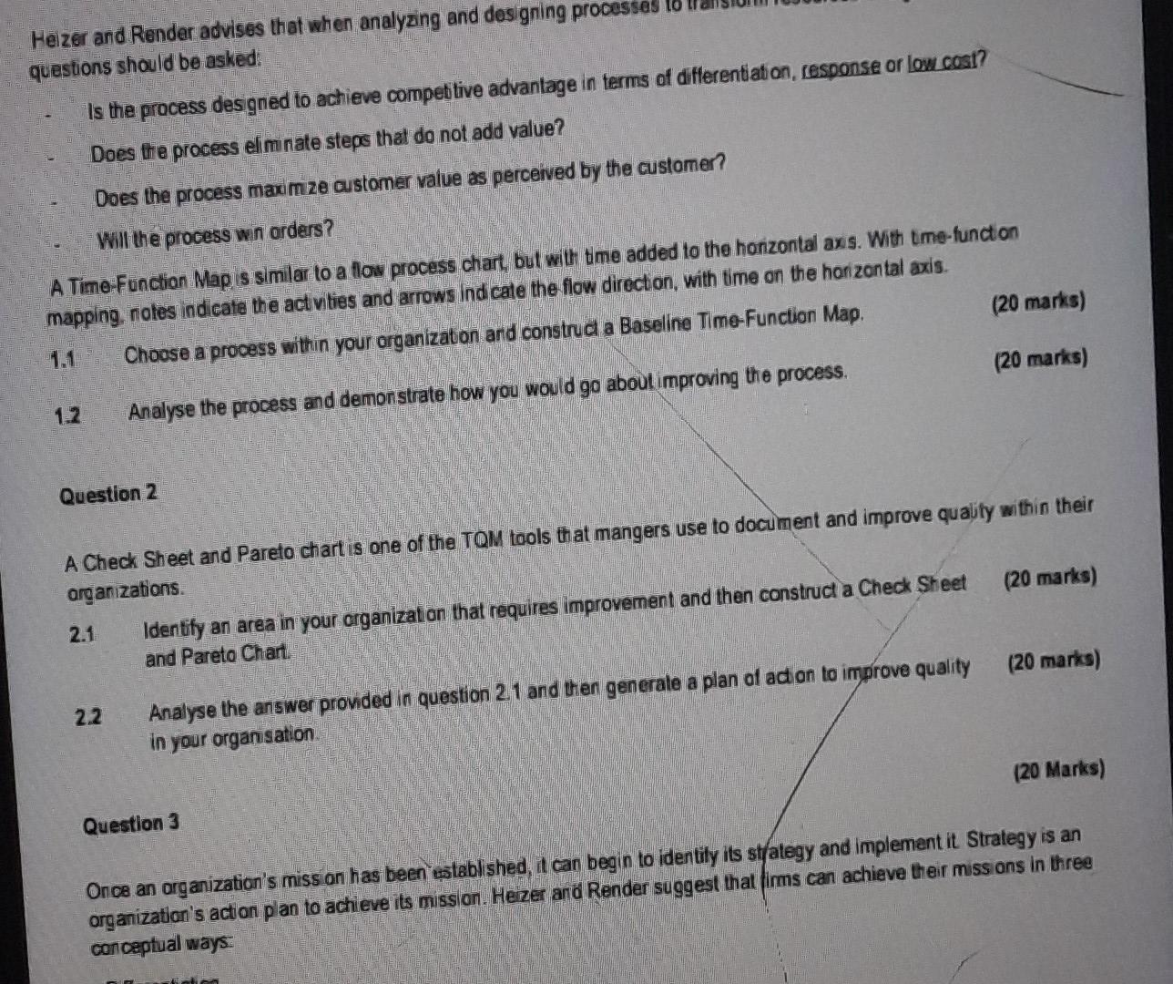 Heizer and Render advises that when analyzing and