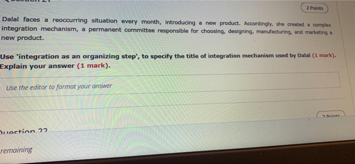 2 Points Dalal faces a reoccurring situation