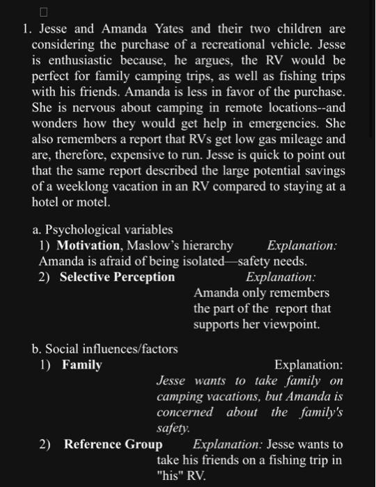 identify the relevant psychological variables and