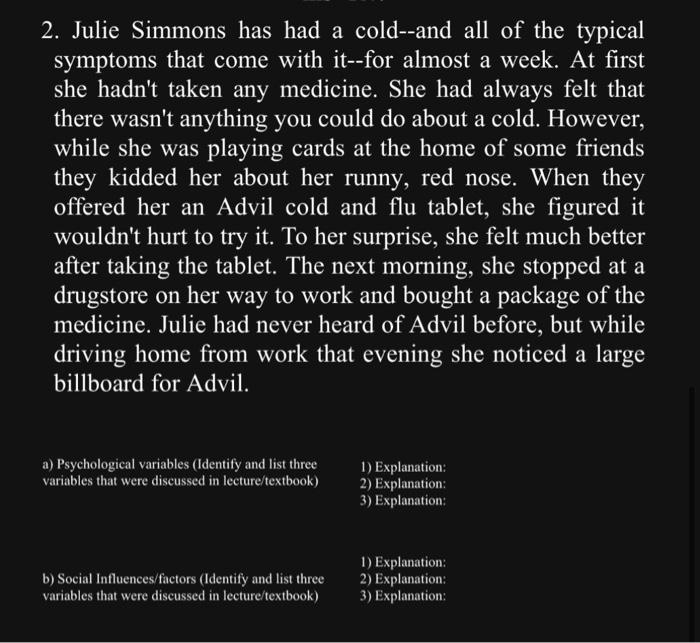 identify the relevant psychological variables and