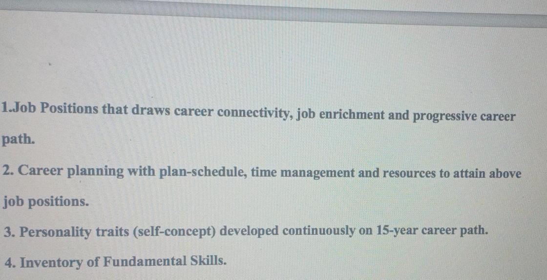 1.Job Positions that draws career connectivity,