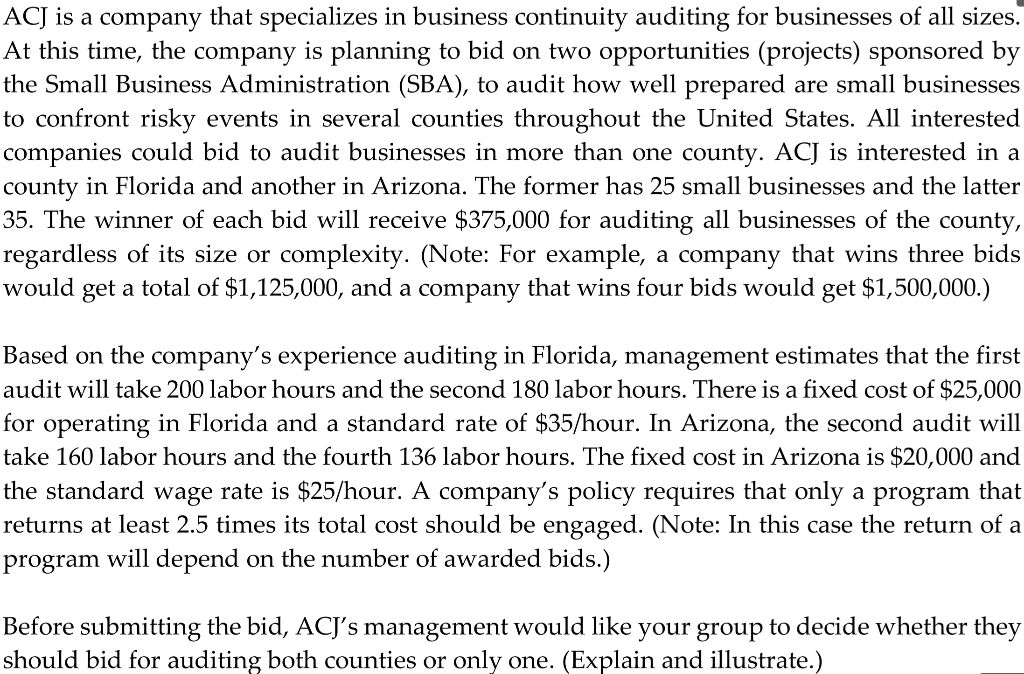 ACJ is a company that specializes in business