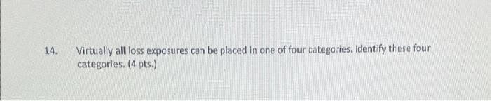 insurance/ Risk Management Virtually all loss