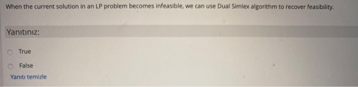 When the current solution in an LP problem